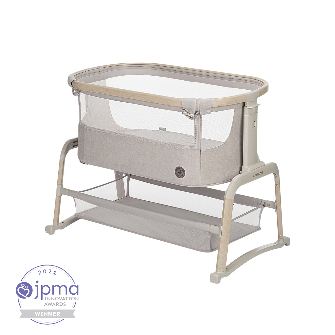 Maxi-Cosi Iora Air Sallanabilen Ahşap Görünümlü Anne Yanı Beşik Beige Eco