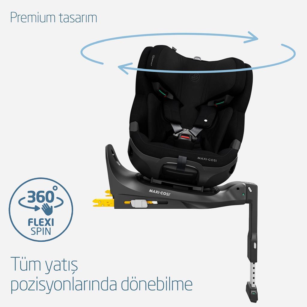 vintage floor cushion　グリーンベージュ Maxi-Cosi Emerald 360 Pro I-Size Dünyanın İlk Kızaklı, Araç Dışına Çık